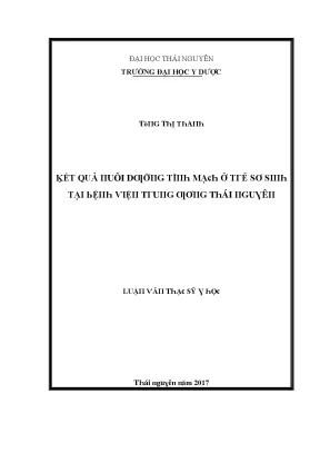 Luận văn kết quả nuôi dưỡng tĩnh mạch ở trẻ sơ sinh tại bệnh viện trung ương thái nguyên