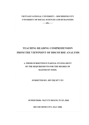 Teaching reading comprehension from the viewpoint of discourse analysis