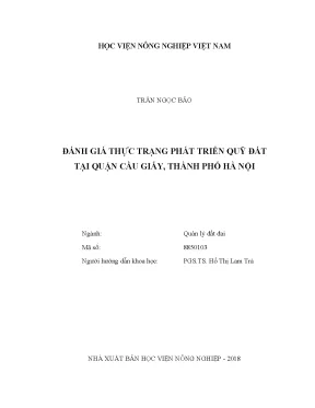 Luận văn đánh giá thực trạng phát triển quỹ đất tại quận cầu giấy thành phố hà nội