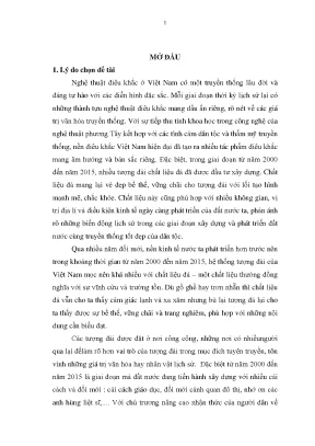 Luận văn nghệ thuật điêu khắc tượng đài chất liệu đá ở việt nam giai đoạn 2000 đến 2015