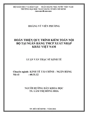 Luận văn hoàn thiện quy trình kiểm toán nội bộ tại ngân hàng tmcp xuất nhập khẩu việt nam