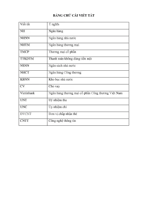 Một số giải pháp nhằm mở rộng hoạt động thanh toán không dùng tiền mặt tại ngân hàng tmcp công thương vn chi nhánh thanh hóa