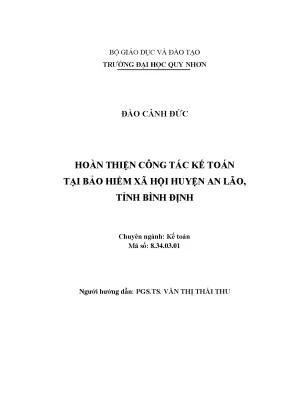 Luận văn hoàn thiện công tác kế toán tại bảo hiểm xã hội huyện an lão tỉnh bình định