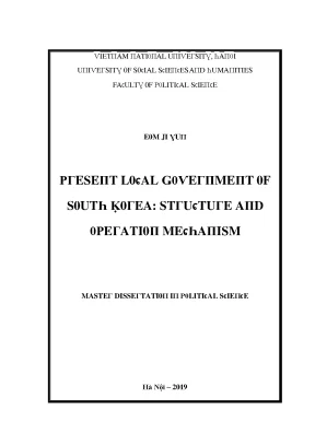 Luận văn thạc sĩ present local government of south korea structure and operation mechanism vnu lvts10