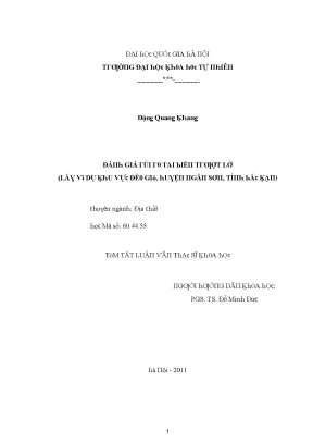 Luận văn thạc sĩ đánh giá rủi ro tai biến trượt lở lấy ví dụ khu vực đèo gió huyện ngân sơn tỉnh bắc kạn vnu lvts004