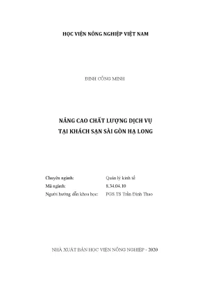 Nâng cao chất lượng dịch vụ tại khách sạn sài gòn hạ long