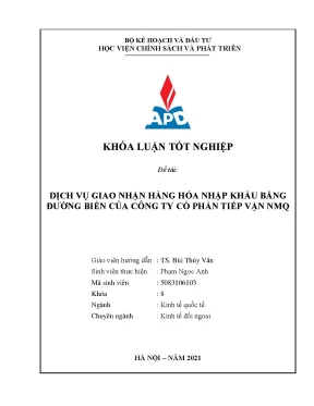 Luận văn dịch vụ giao nhận hàng nhập khẩu bằng đường biển tại công ty cổ phần tiếp vận nmq