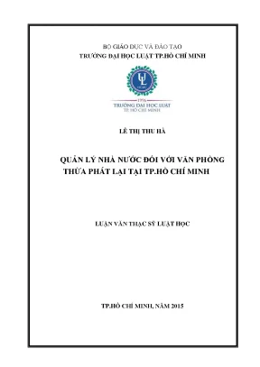 Quản lý nhà nước đối với văn phòng thừa phát lại tại tp hồ chí minh
