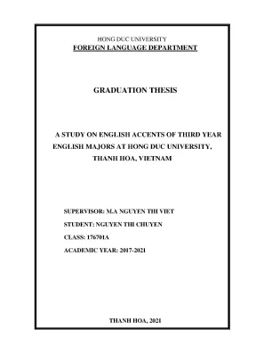 A study on english accents ò third year english máo at hong duc university thanh hoa vietnam