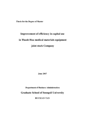 Improvement ò eficiency in capital use in thanh hoa medical materials equipment joint stock company