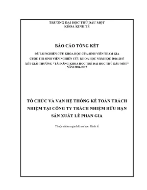 Tổ chức và vậnhệ thống kế toán trách nhiệm tại công ty trách nhiệm hữu hạn sản xuất lê phan gia