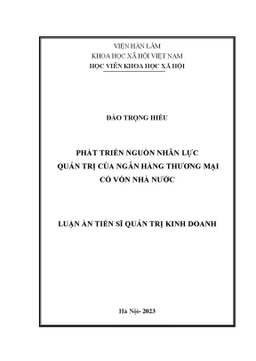 Phát triển nguồn nhân lực quản trị tại ngân hàng thương mại có vốn nhà nước