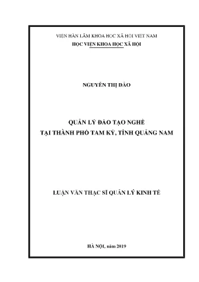 Quản lý đào tạo nghề tại thành phố tam kỳ tỉnh quảng nam