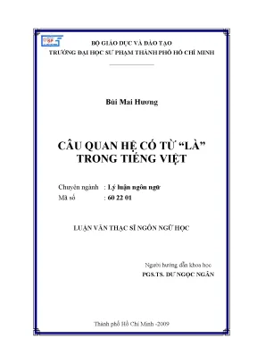 Luận văn câu quan hệ có từ là trong tiếng việt