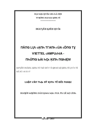 Luận văn năng lực cạnh tranh của công ty viettel campuchia những bài học kinh nghiệm