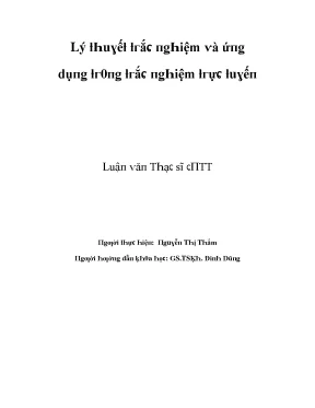 Luận văn lý thuyết trắc nghiệm và ứng dụng trong trắc nghiệm trực tuyến
