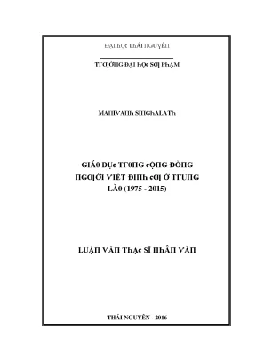 Luận văn giáo dục trong cộng đồng người việt định cư ở trung lào 1975 2015