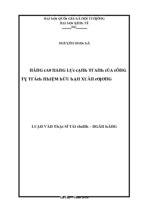 Luận văn nâng cao năng lực cạnh tranh của công ty tnhh xuân cương