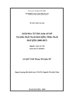 Luận văn giáo dục trung học cơ sở thành phố thái nguyên tỉnh thái nguyên 2009 2017