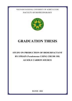 Study on production of biosurfactant by strain pseudomonas using crude oil as sole carbon source