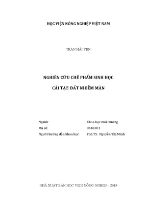 Luận văn nghiên cứu chế phẩm sinh học cải tạo đất nhiễm mặn