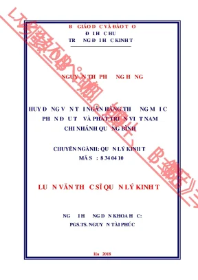 Luận văn huy động vốn tại ngân hàng thương mại cổ phần đầu tư và phát triển việt nam chi nhánh quảng bình