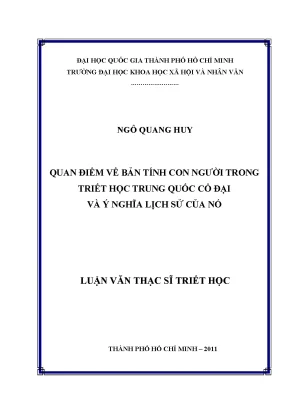 Quan điểm về bản tính con người trong triết học trung quốc cổ đại và ý nghĩa lịch sử của nó