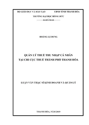 Quản lý thuế thu nhập cá nhân tại chi cục thuế thành phố thanh hóa