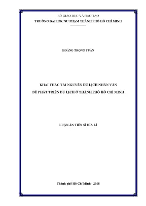 Luận văn khai thác tài nguyên du lịch nhân văn để phát triển du lịch ở thành phố hồ chí minh