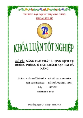 Luận văn nâng cao chất lượng dịch vụ buồng phòng tại các khách sạn ở đà nẵng