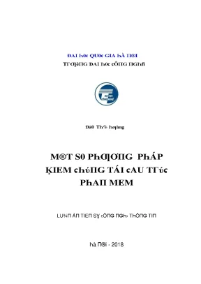 Luận văn một số phương pháp kiểm chứng tái cấu trúc phần mềm