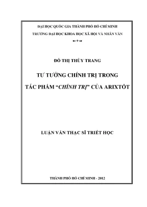 Tư tưởng chính trị trong tác phẩm chính trị của arixtốt