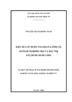 Luận văn hiệu quả sử dụng tài sản của công ty cổ phần thương mại và đầu tư xây dựng dung linh