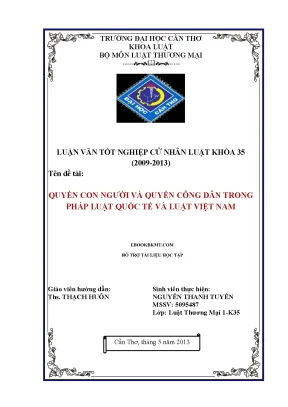 Luận văn quyền con người và quyền công dân trong