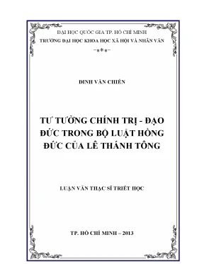 Tư tưởng chính trị đạo đức trong bộ luật hồng đức của lê thánh tông