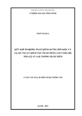Luận văn kết hợp phương pháp kiểm chứng mô hình và các kỹ thuật kiểm thử phần mềm làm tăng độ tin cậy của hệ thống phần mềm