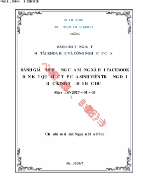 Luận văn đánh giá ảnh hưởng của facebook đến kết quả học tập của sinh viên trường đại học kinh tế đại học huế