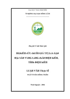 Luận văn nghiên cứu chuỗi giá trị lúa gạo đặc sản vùng lòng chảo điện biên tỉnh điện biên
