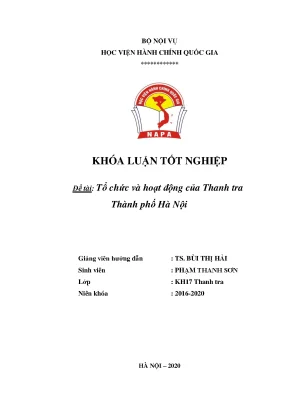 Tổ chức và hoạt động của thanh tra thành phố hà nội 1