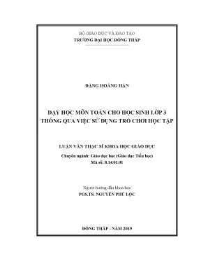Luận văn dạy học môn toán cho hs lớp 3 thông qua việc sử dụng trò chơi học tập