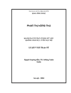 Luận văn khám phá tri thức trong dữ liệu không gian dựa trên mật độ