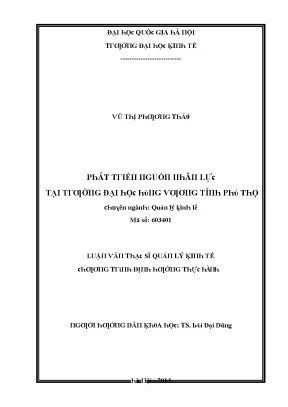 Luận văn phát triển nguồn nhân lực tại trường đại học hùng vương tỉnh phú thọ