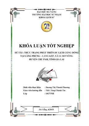 Luận văn thực trạng phát triển du lịch cộng đồng tại làng phung làng kép xã ia mơ nông huyện chư pah tỉnh gia lai