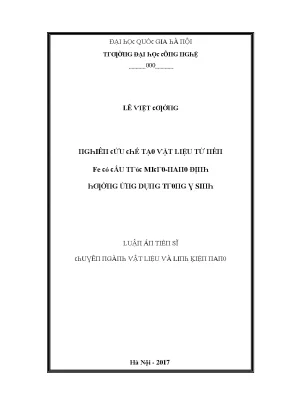 Luận văn nghiên cứu chế tạo vật liệu từ nền fe có cấu trúc micro nano định hướng ứng dụng trong y sinh