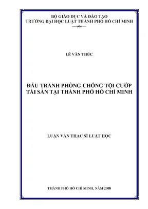 Đấu tranh phòng chống tội cướp tài sản tại thành phố hồ chí minh