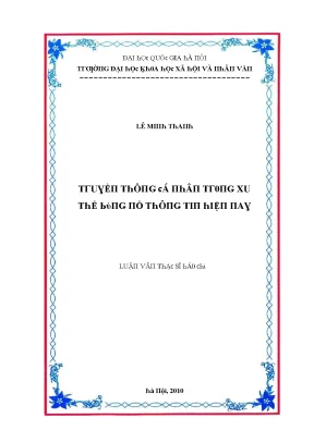 Luận văn thạc sĩ truyền thông cá nhân trong xu thế bùng nổ thông tin hiện nay