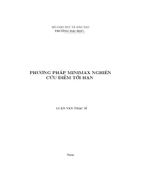 Phương pháp minimax nghiên cứu điểm tới hạ