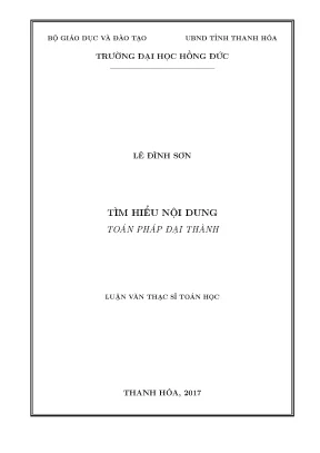 Tìm hiểu nội dung toán pháp đại thành
