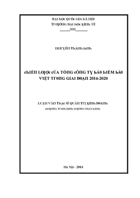 Luận văn chiến lược của tổng công ty bảo hiểm bảo việt trong giai đoạn 2014 2020