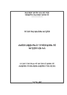 Luận văn chiến lược phát triển kinh tế huyện lộc hà tỉnh hà tĩnh